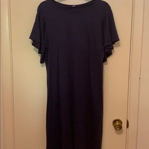 NWT Navy Dress with ruffle sleeves